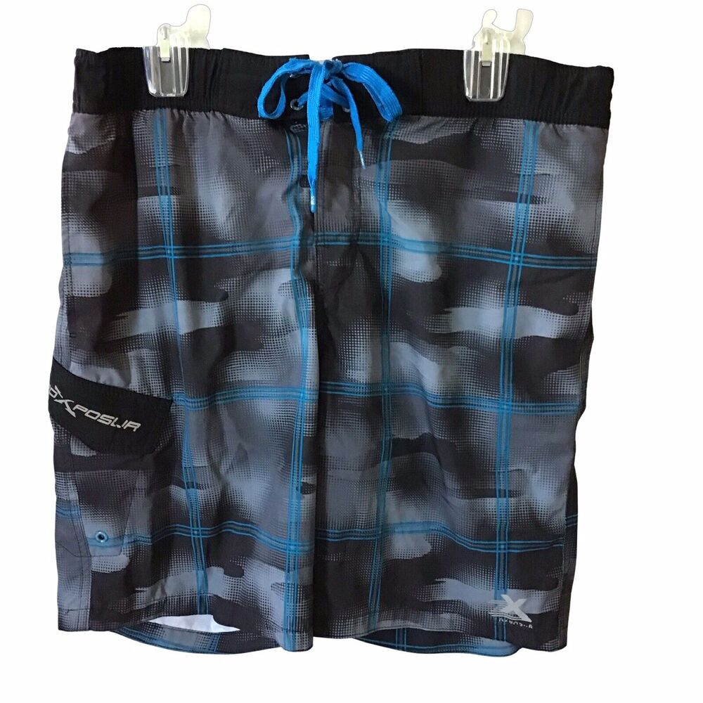 Zero X Posur Swim Trunks Size S Adjustable Waist Pockets